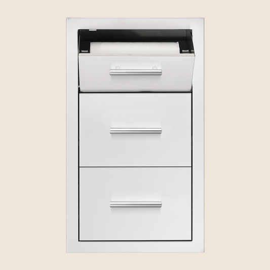 Summerset 17" Vertical 2-Drawer & Paper Towel Holder Combo